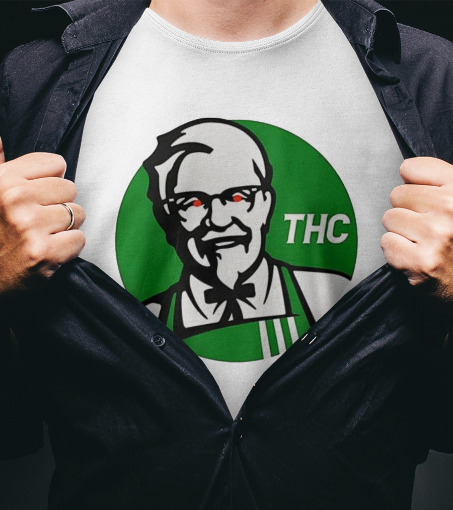THC Colonel Sanders Green Apron Red Eyes T-Shirt