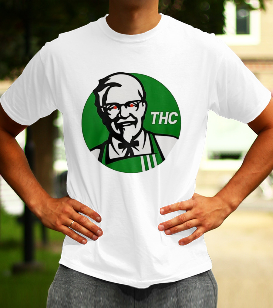 THC Colonel Sanders Green Apron Red Eyes T-Shirt