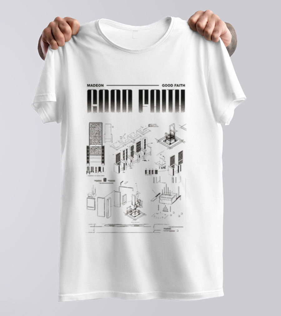 Madeon Good Faith Forever Tour 2025 Schematic Blueprint T-Shirt