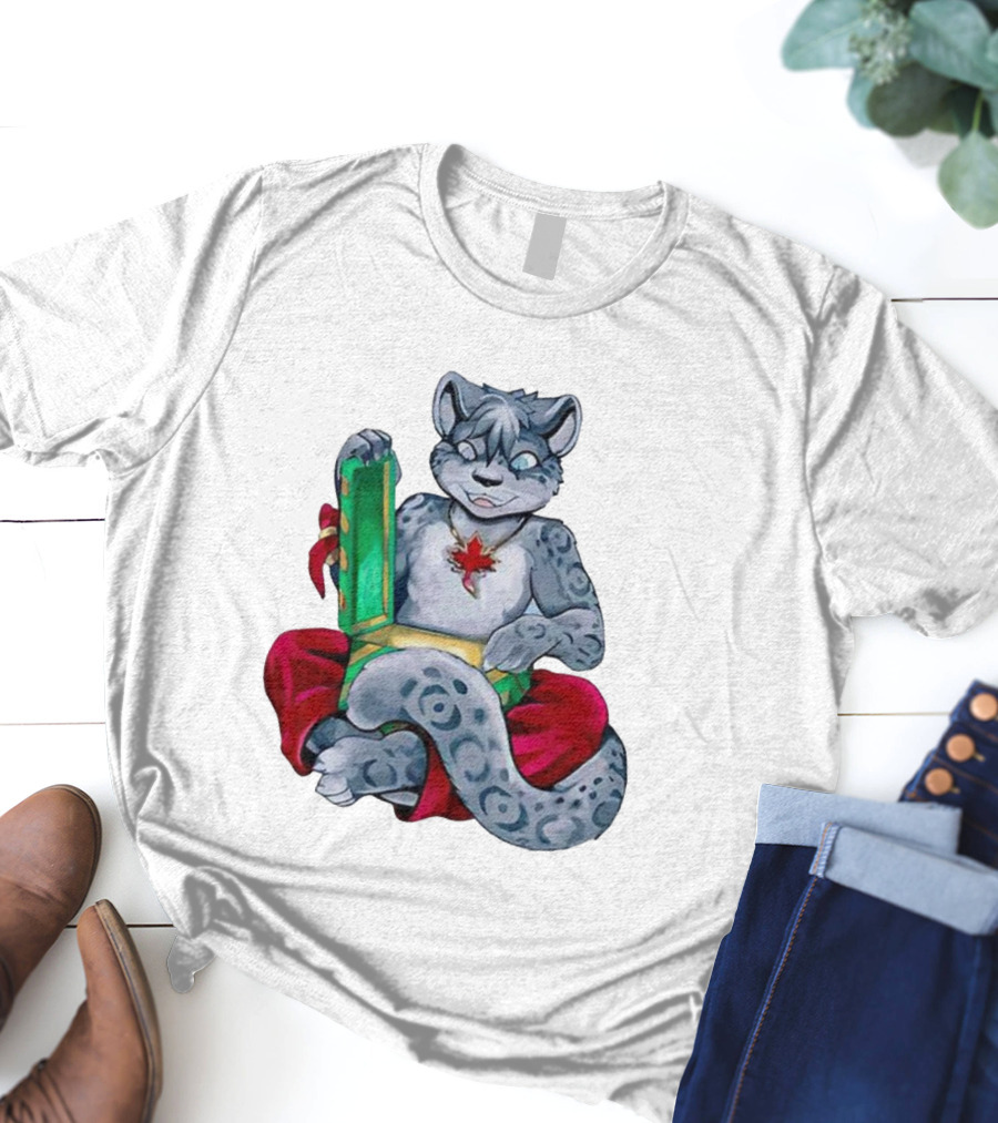 Canadian Christmas Furry Snow Leopard Holiday Fun T-Shirt