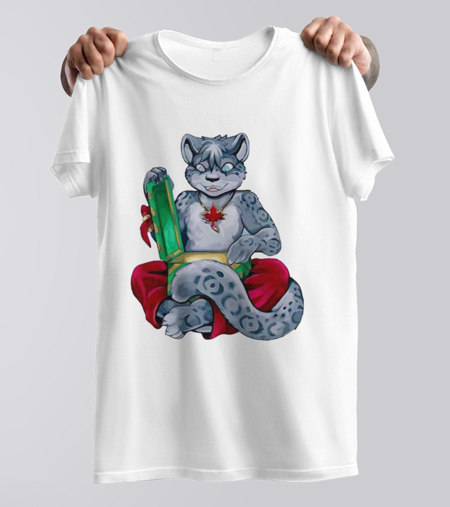 Canadian Christmas Furry Snow Leopard Holiday Fun T-Shirt