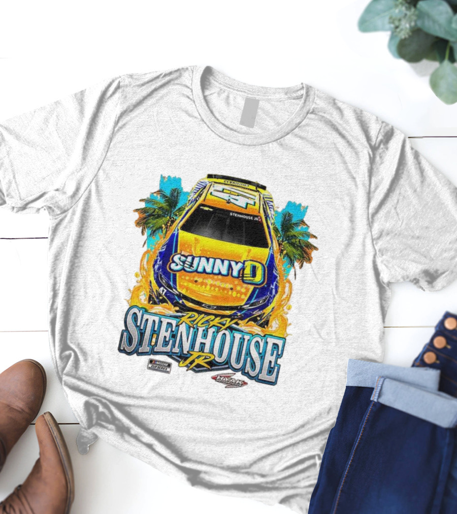 Ricky Stenhouse Jr. SunnyD Nascar Cup Series Car 47 Racing Palm Trees T-Shirt