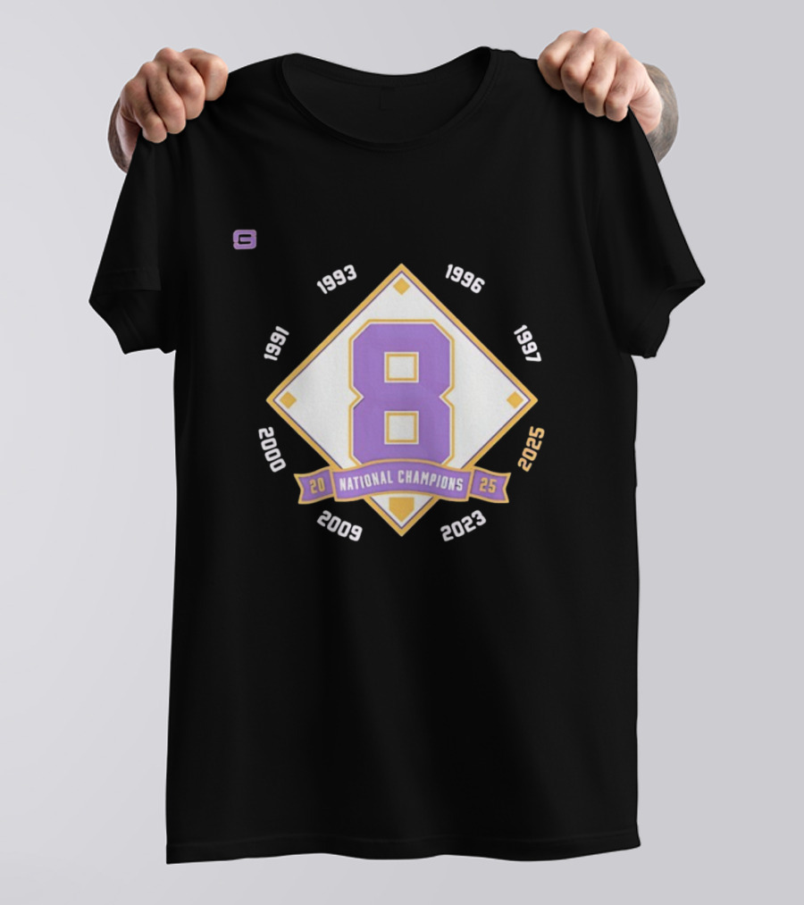 LSU Tigers National Champions 2025 8 Prestigious Wins 1991-2023 T-Shirt