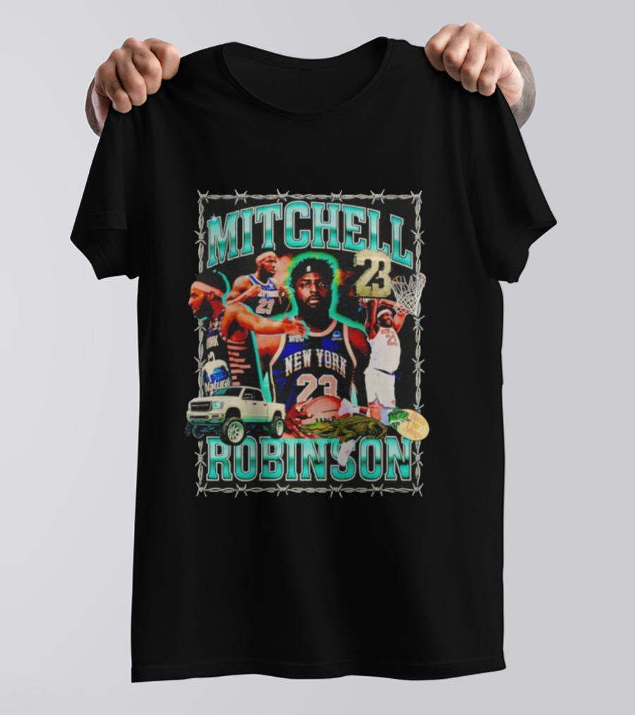 Mitchell Robinson 23 New York Knicks Basketball Player Highlights T-Shirt