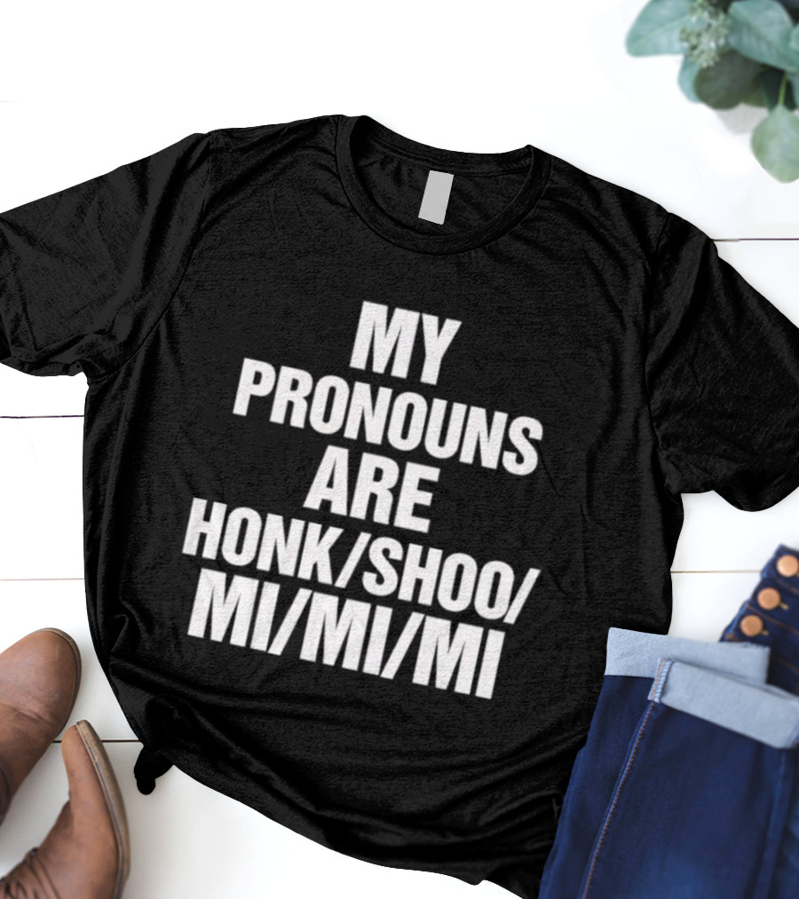 My Pronouns Are Honk Shoo Mi Mi Mi Sleep Sounds Humor T-Shirt