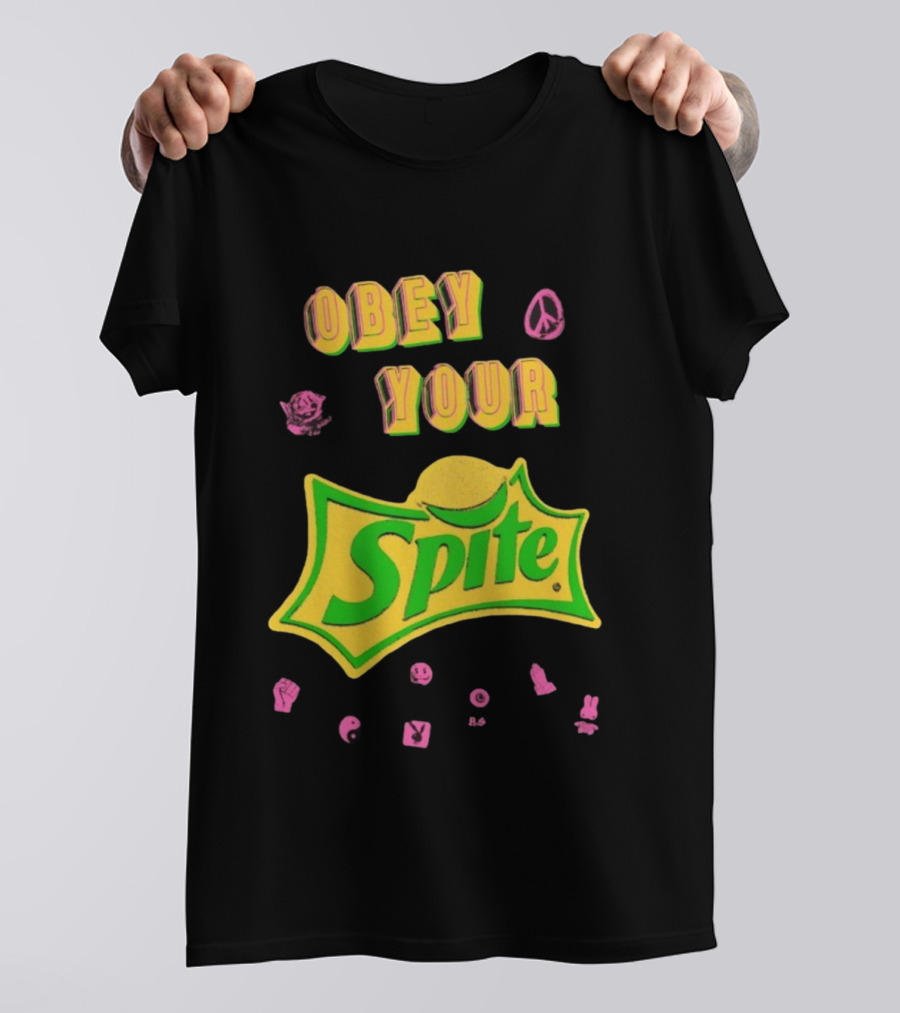 Obey Your Sprite Retro Peace Flower Symbols T-Shirt
