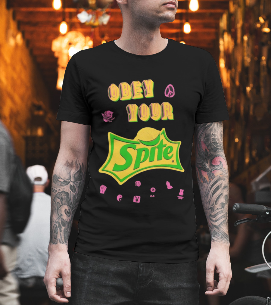Obey Your Sprite Retro Peace Flower Symbols T-Shirt