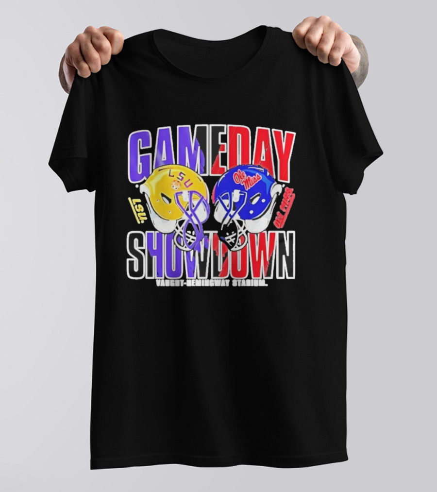 Ole Miss Rebels Vs LSU Tigers Gameday Showdown Vaught Hemingway Stadium 2025 T-Shirt