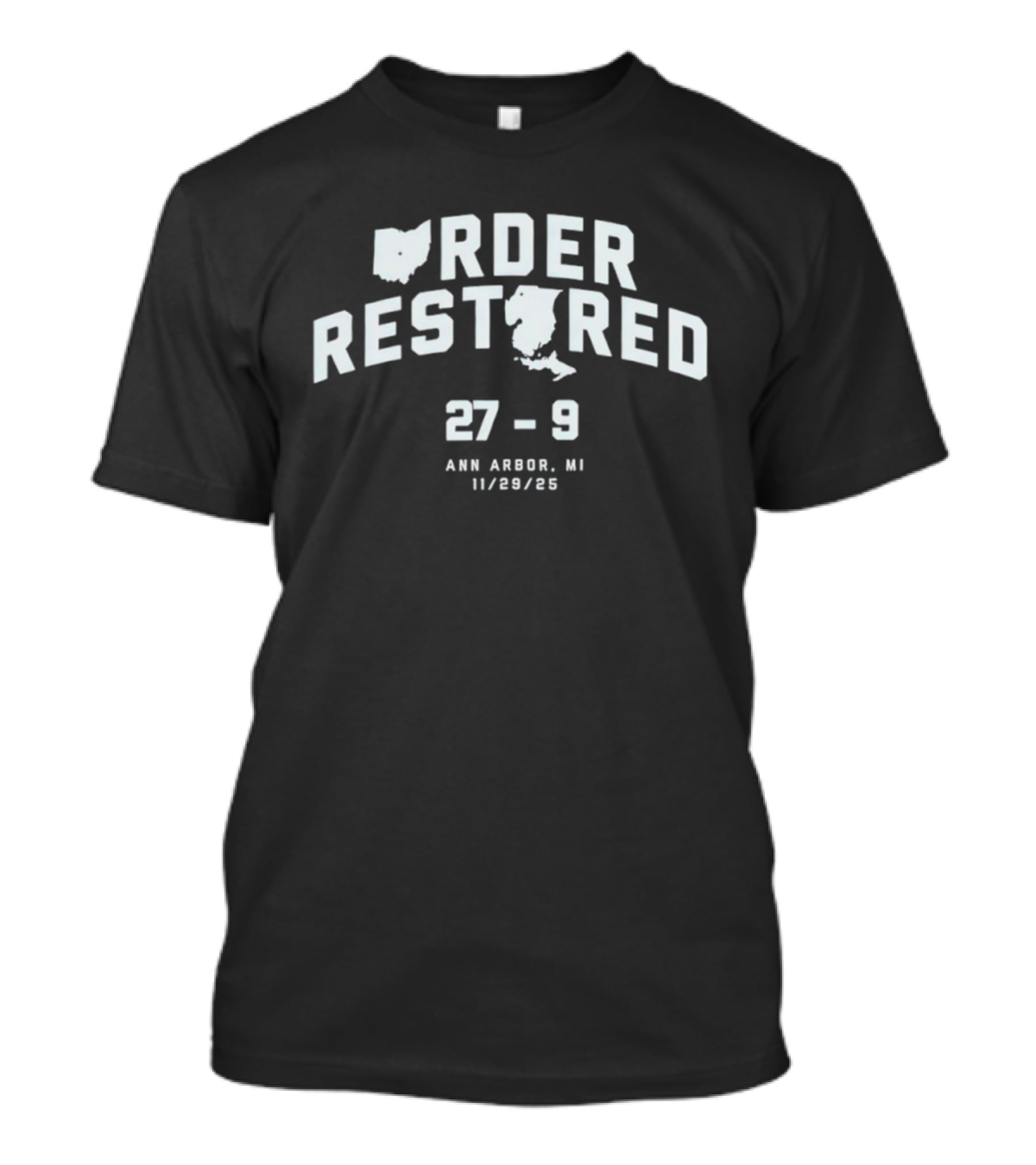 Order Restored 27-9 Ann Arbor MI 11/29/25 Map Elements T-Shirt