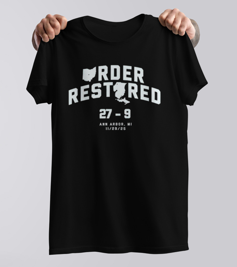 Order Restored 27-9 Ann Arbor MI 11/29/25 Map Elements T-Shirt