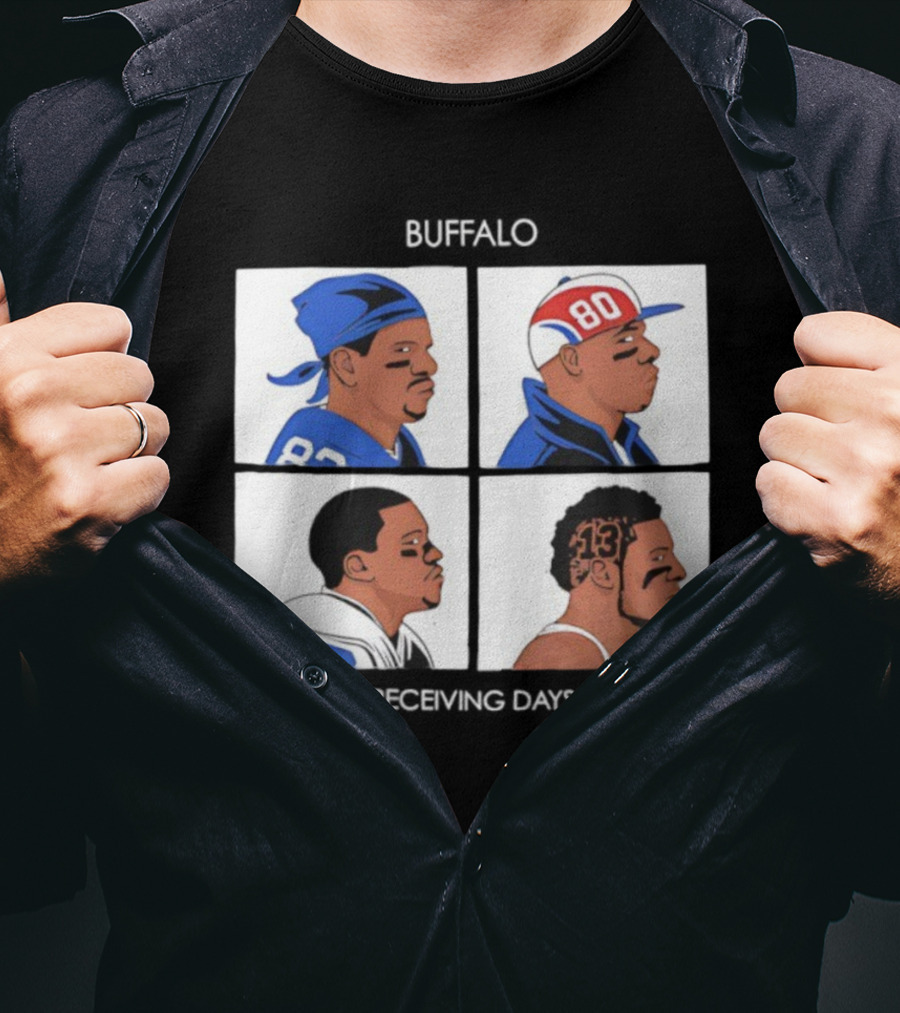 Buffalo Receiving Days 80 82 13 Players Illustration T-Shirt