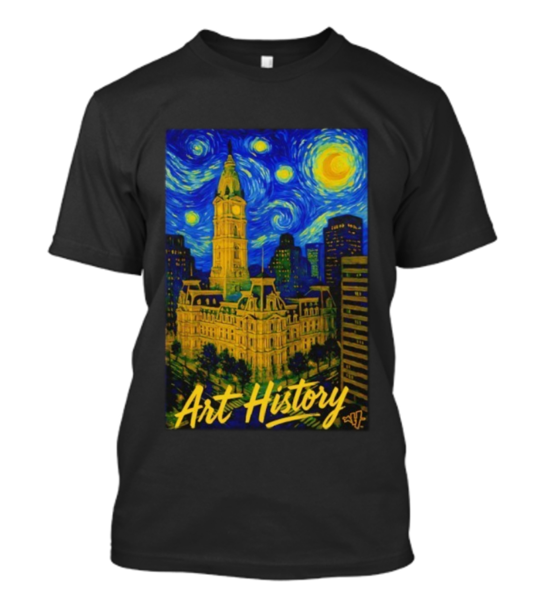 Art History Starry Van Gogh City Hall Night Scene T-Shirt