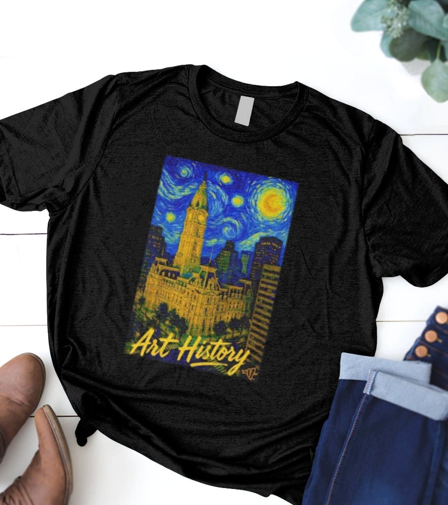 Art History Starry Van Gogh City Hall Night Scene T-Shirt