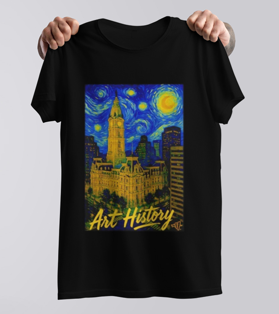 Art History Starry Van Gogh City Hall Night Scene T-Shirt
