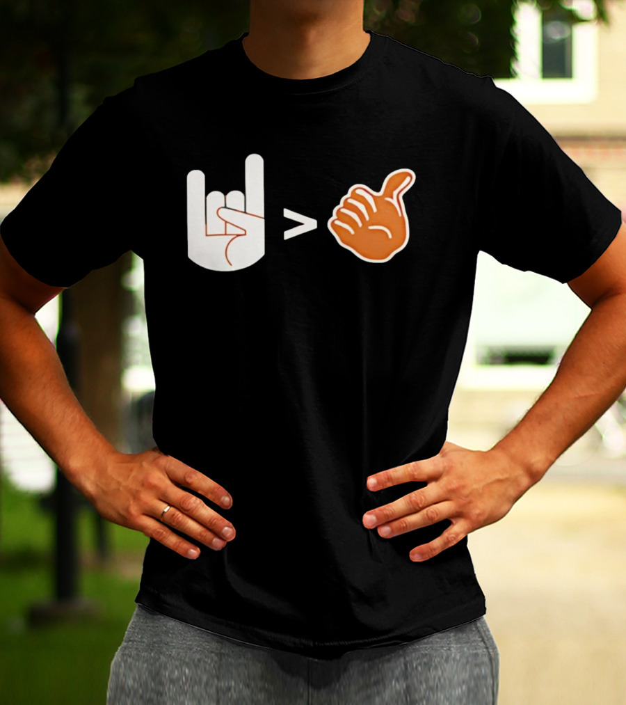Texas Longhorns Hook ’em Hand Gesture Greater Thumbs Up Symbol 2025 T-Shirt