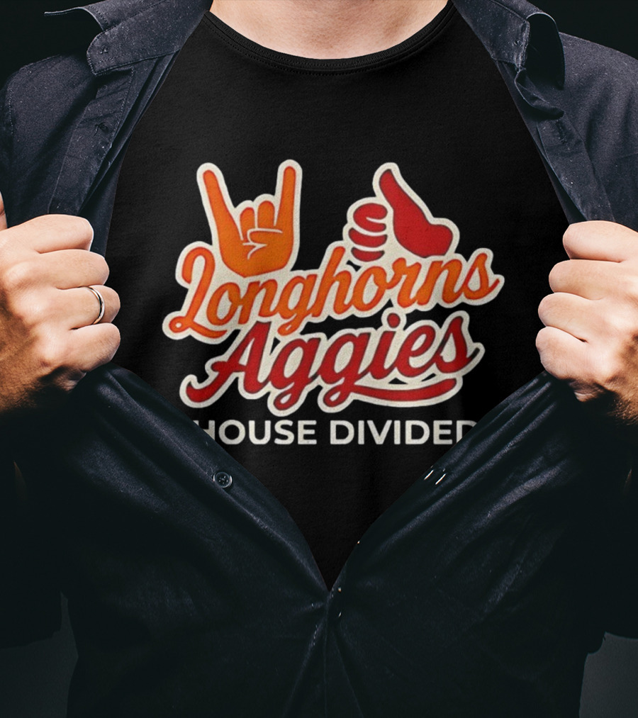 Longhorns Aggies House Divided Rivalry Fan Gear T-Shirt