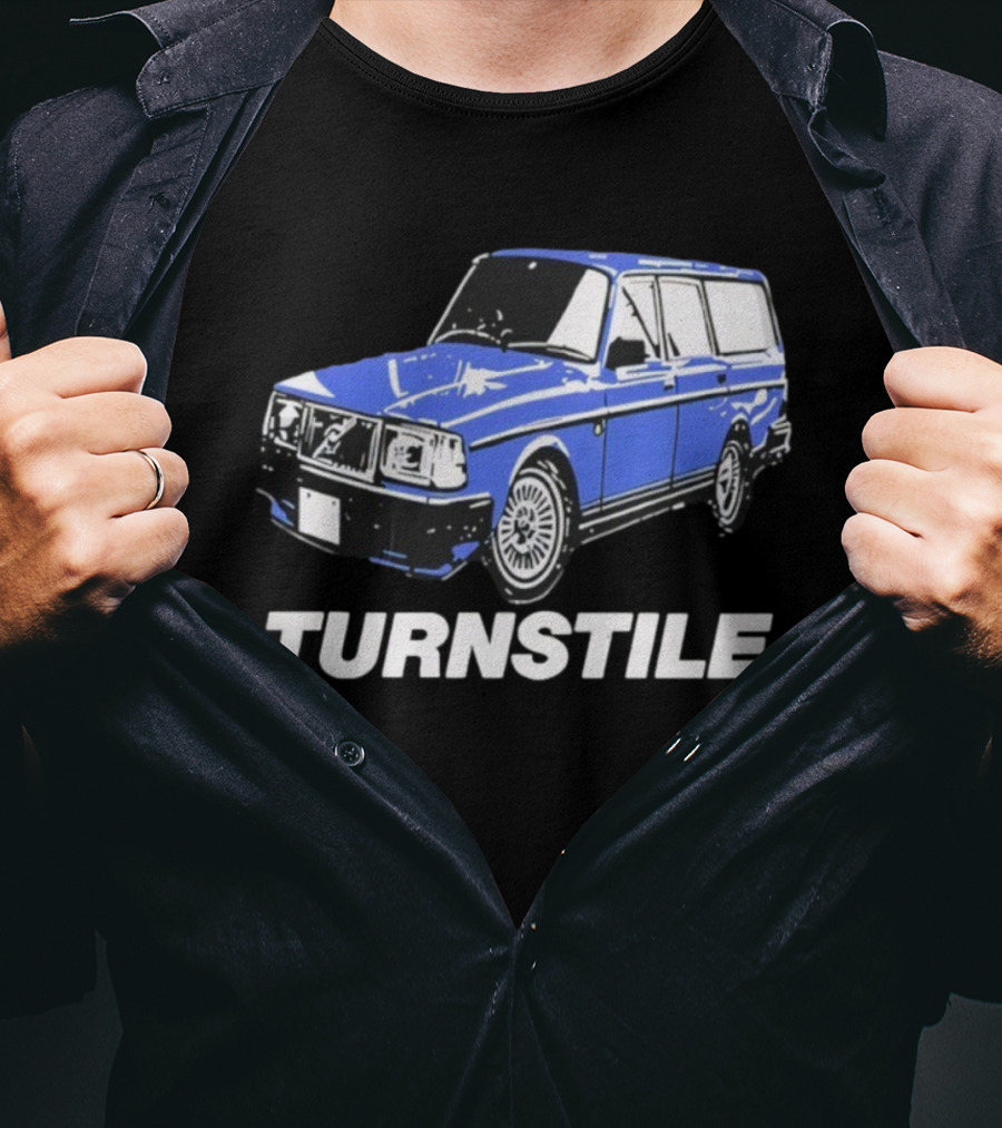 Turnstile Volvo Car Blue Illustration T-Shirt