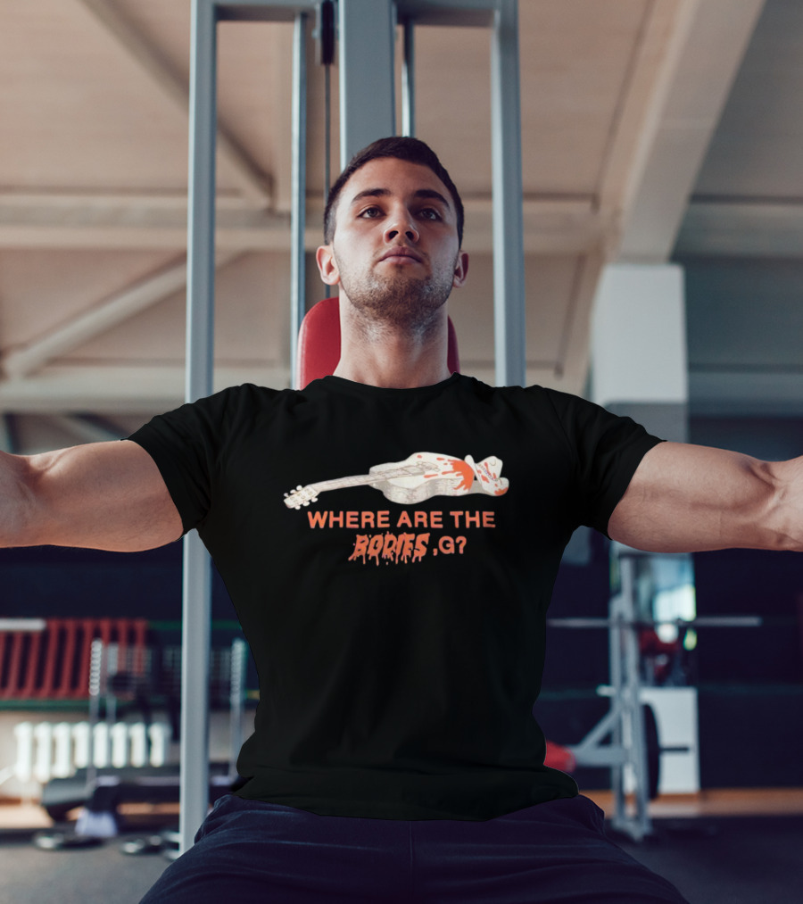 YMH Studios Where Are The Bodies G Guitar Graphic T-Shirt