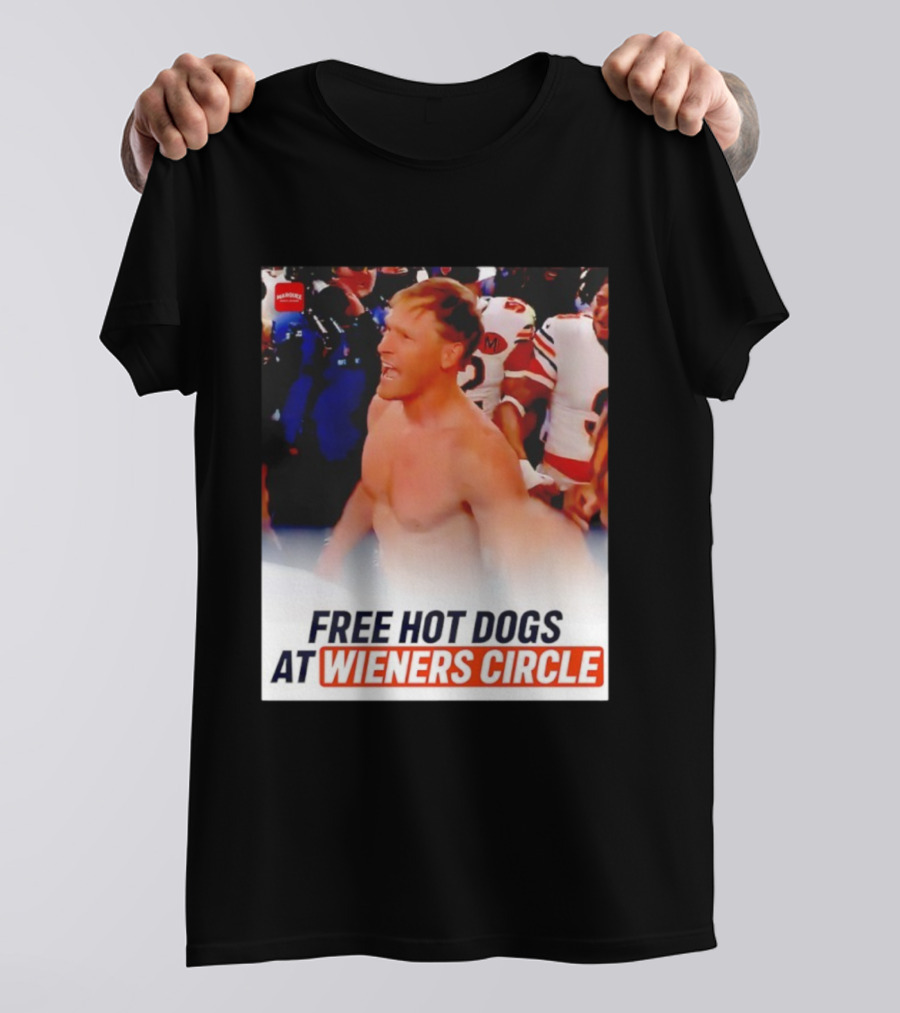 Ben Johnson Chicago Bears Celebration Free Hot Dogs At Wieners Circle T-Shirt