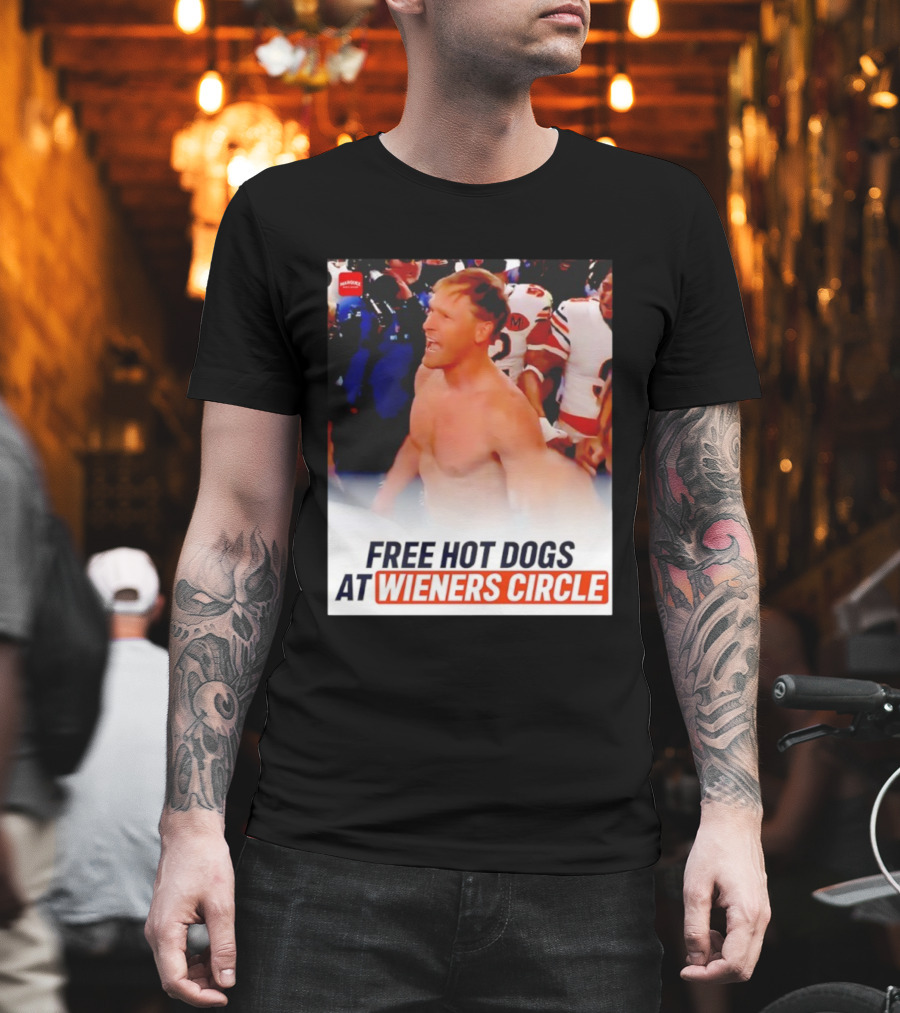 Ben Johnson Chicago Bears Celebration Free Hot Dogs At Wieners Circle T-Shirt