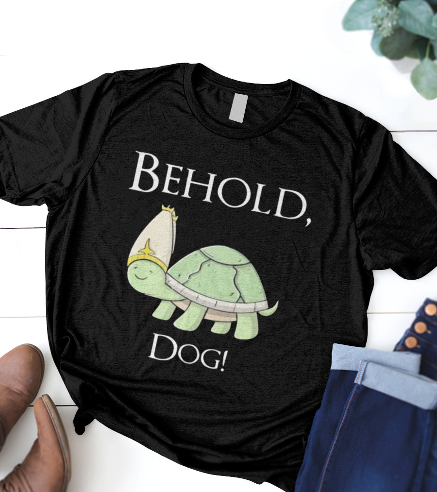 Behold Dog Turtle Wearing Bishop Hat T-Shirt