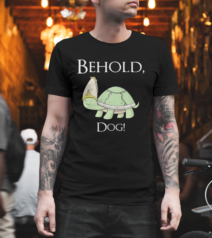 Behold Dog Turtle Wearing Bishop Hat T-Shirt