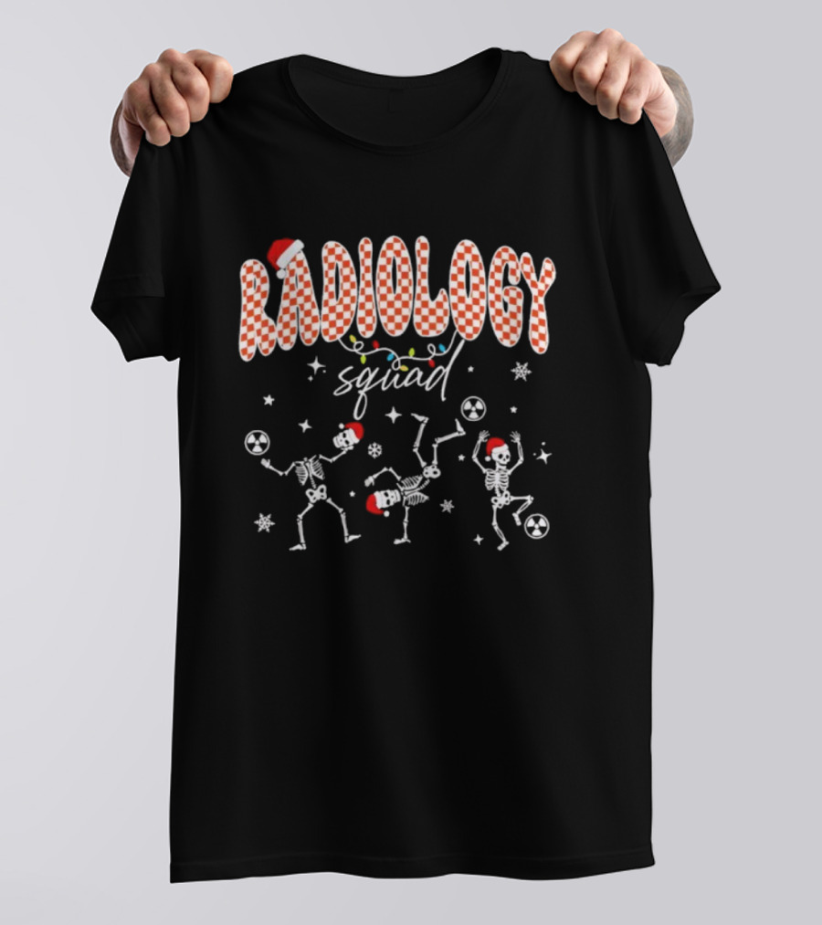 Radiology Squad Dancing Skeletons Christmas Party T-Shirt