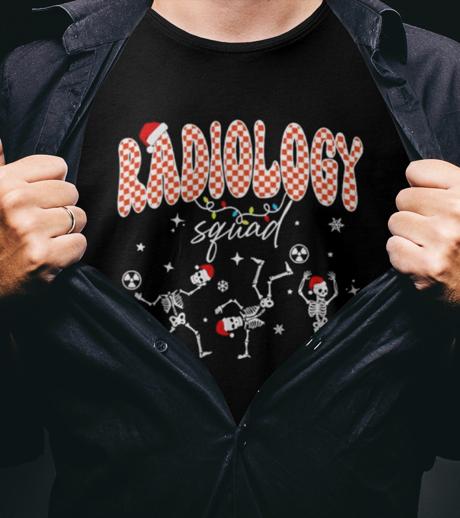 Radiology Squad Dancing Skeletons Christmas Party T-Shirt