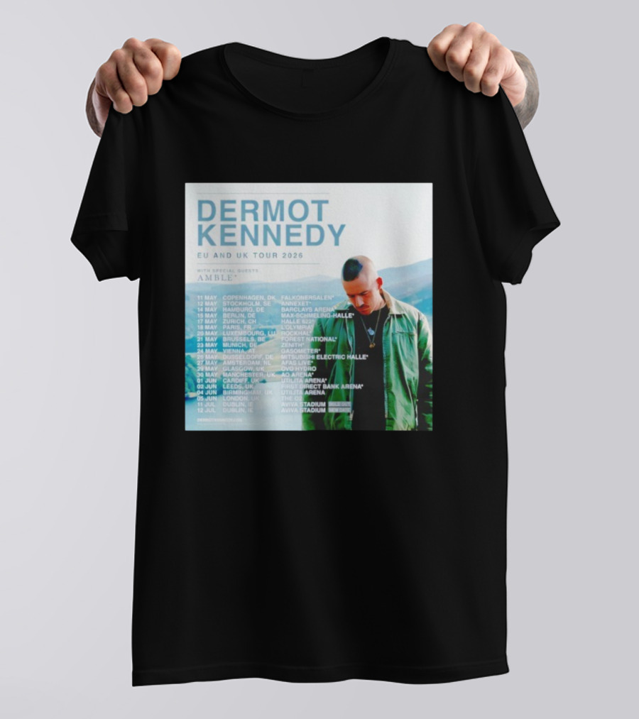 Dermot Kennedy EU And UK Tour 2026 With Special Guests Amble Concert Dates And Locations T-Shirt