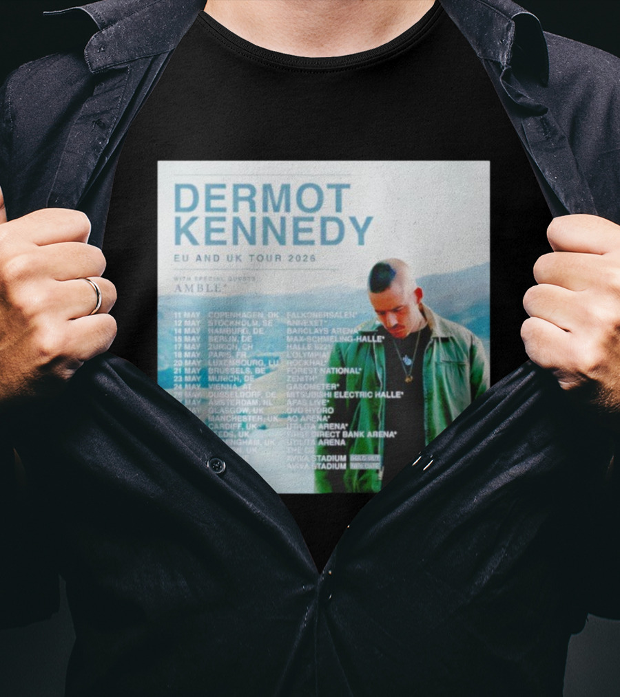 Dermot Kennedy EU And UK Tour 2026 With Special Guests Amble Concert Dates And Locations T-Shirt