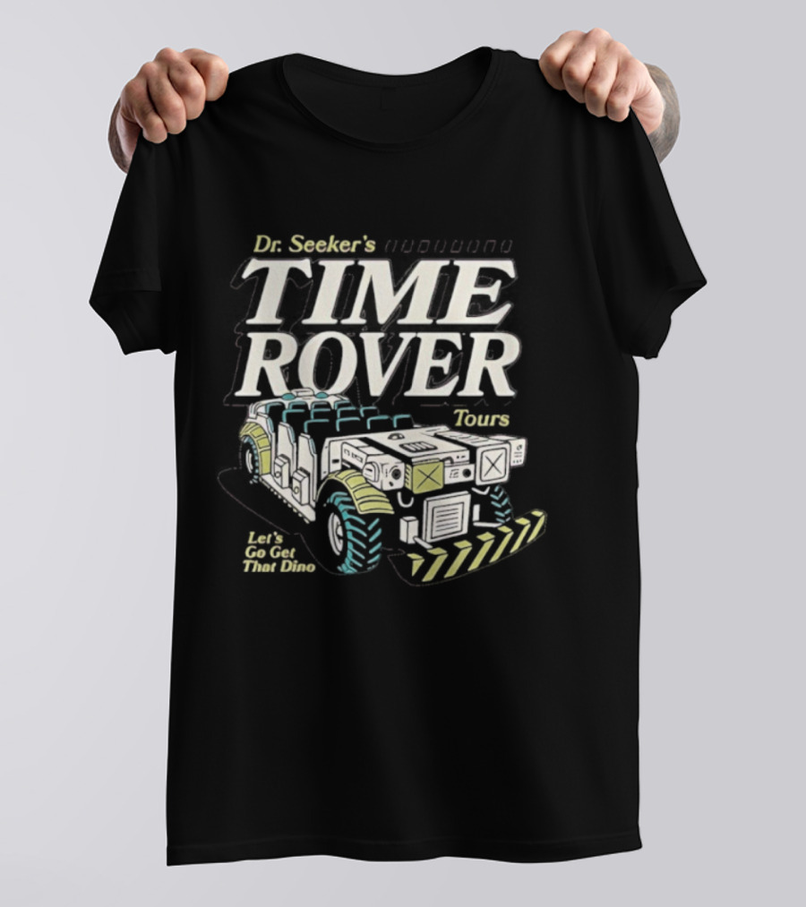 Dr. Seeker's Time Rover Tours Expedition Dinosaur Ride Adventure T-Shirt