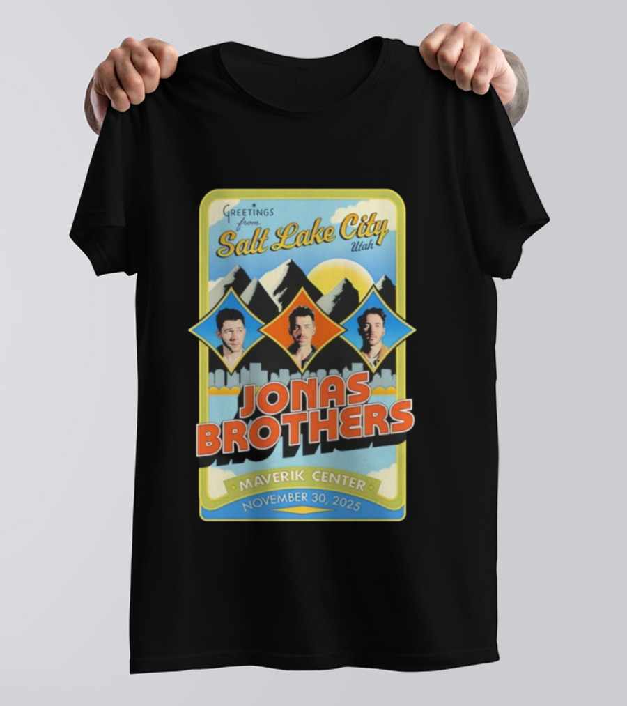 Greetings From Salt Lake City Utah Jonas Brothers Maverik Center November 30 2025 T-Shirt