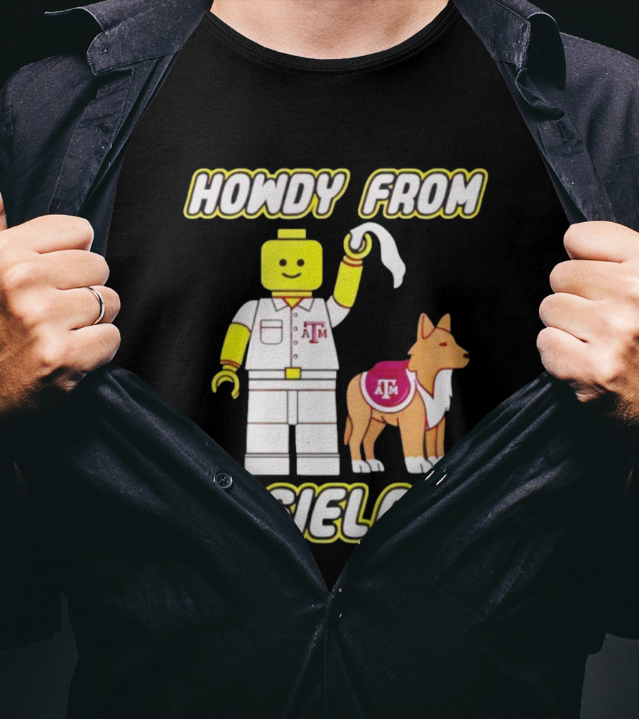 Howdy From Aggieland Texas A&M Character And Dog T-Shirt