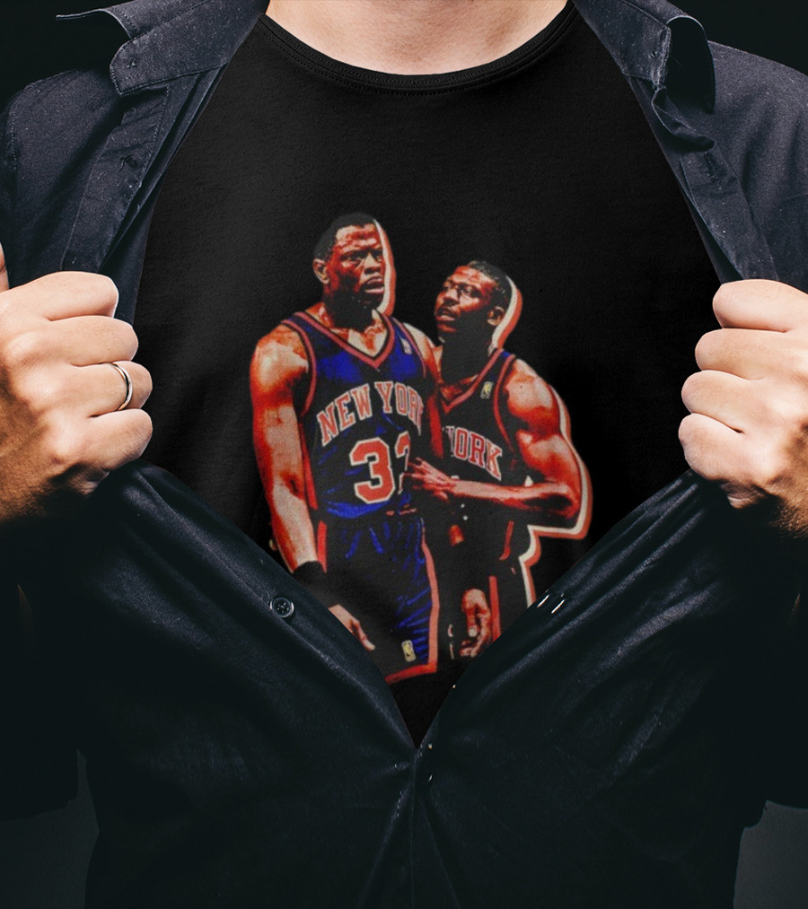 New York Knicks John Starks Patrick Ewing Basketball Team 32 Jersey T-Shirt