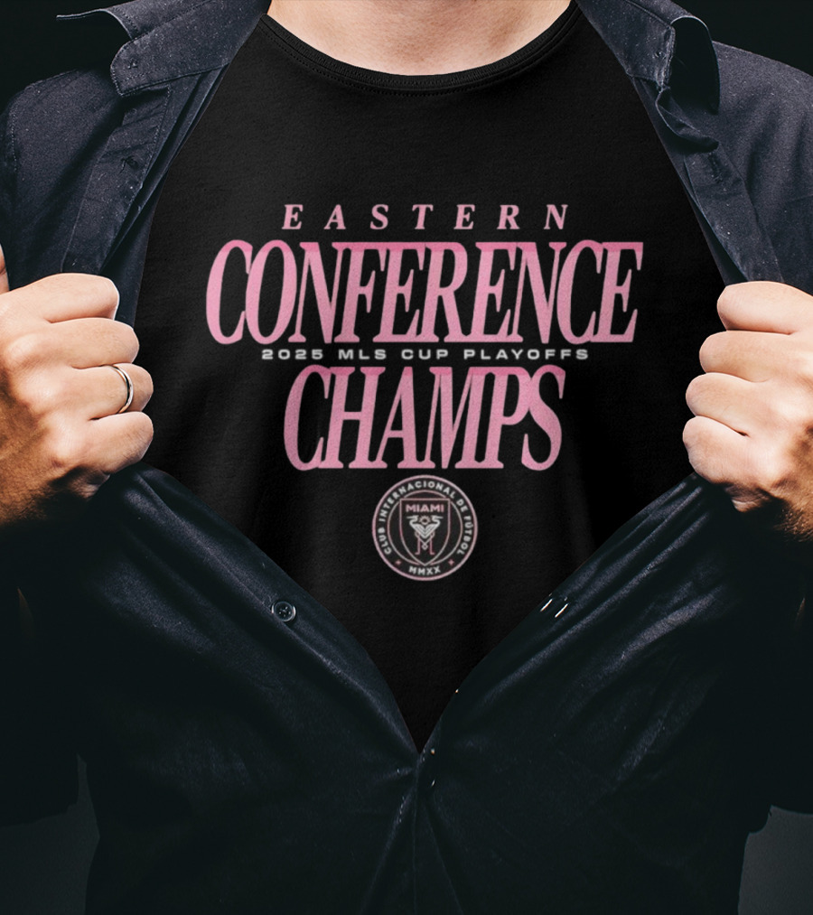 Inter Miami Eastern Conference Champs 2025 MLS Victory T-Shirt