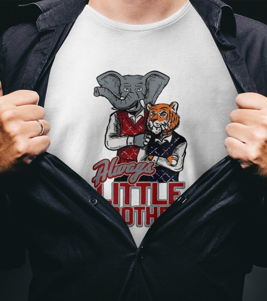 Alabama Crimson Tide Elephant Vs Auburn Tigers Always Little Brother T-Shirt