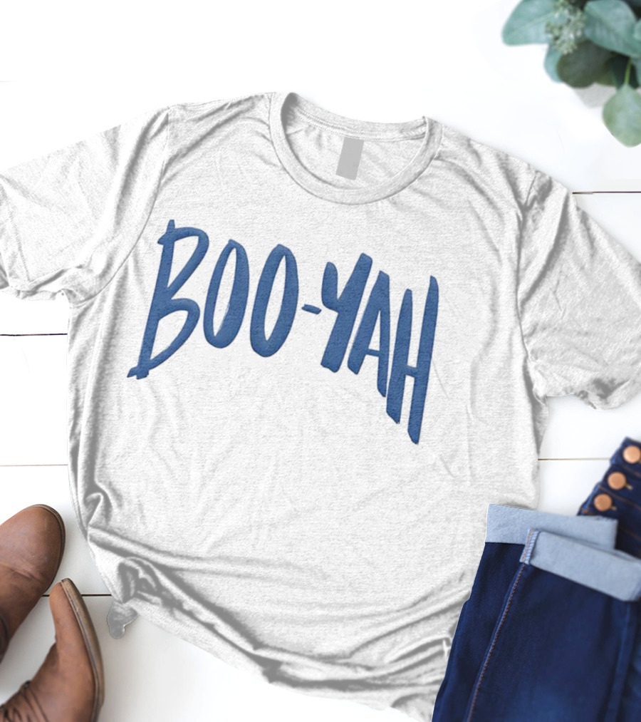 Boo-Yah Bold Blue Lettering T-Shirt