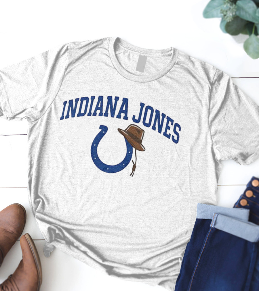 Indiana Jones Colts Hat Horseshoe Retro Style T-Shirt