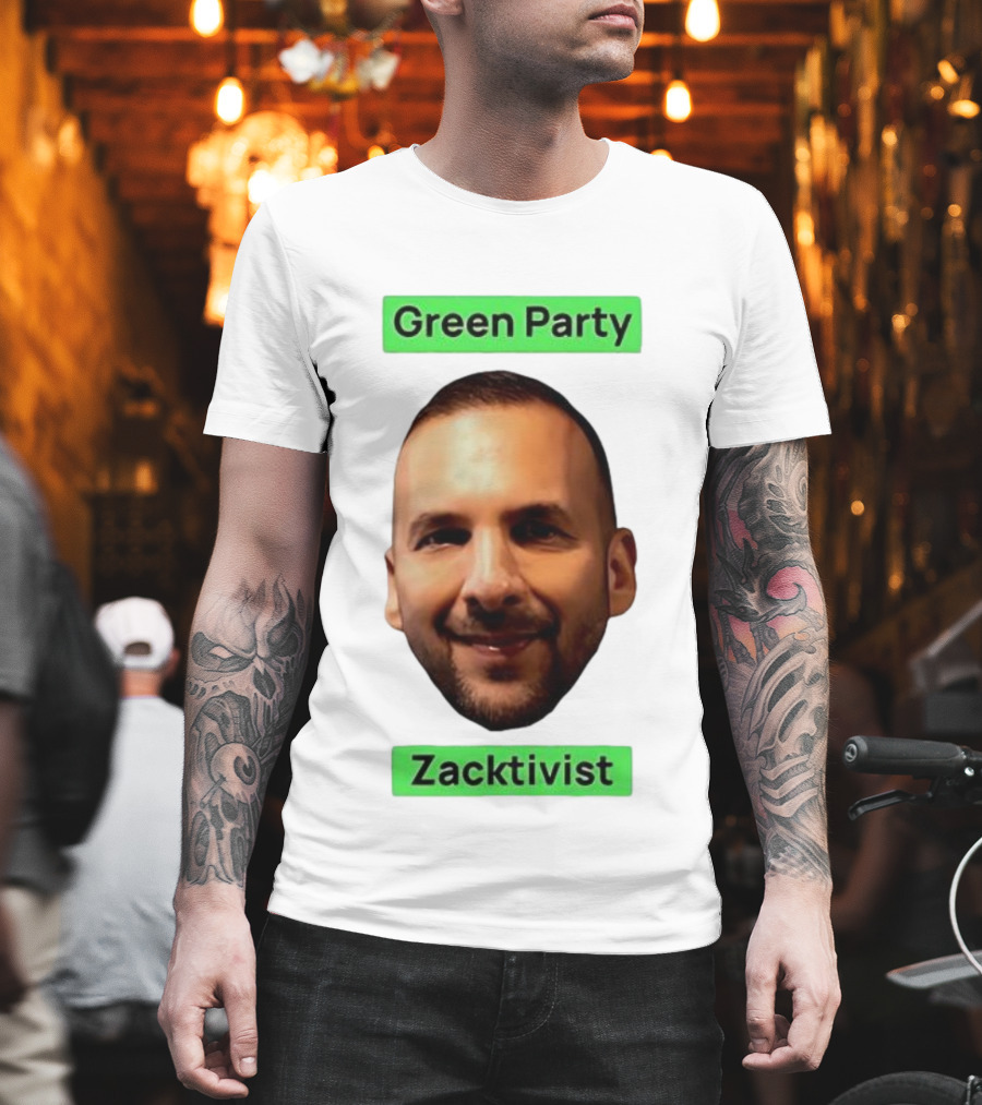 Green Party Zacktivist Face Graphic T-Shirt
