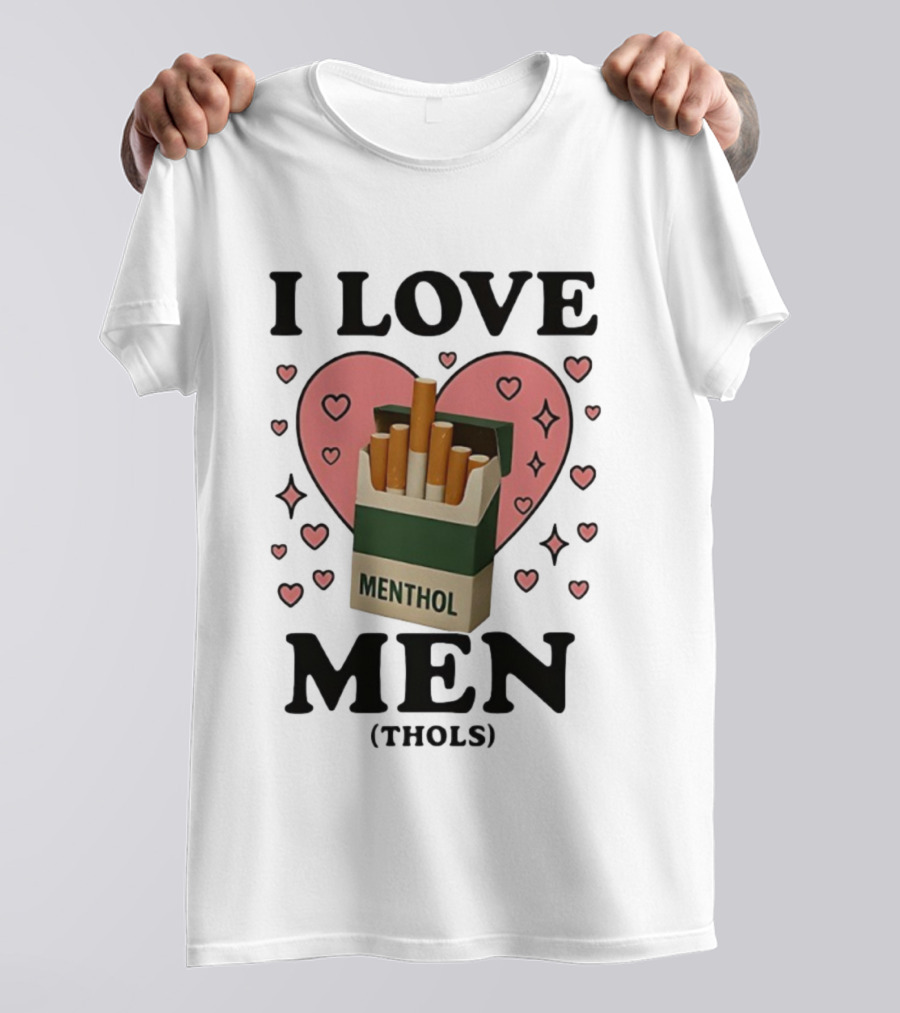 I Love Menthol Cigarettes Heart Design T-Shirt