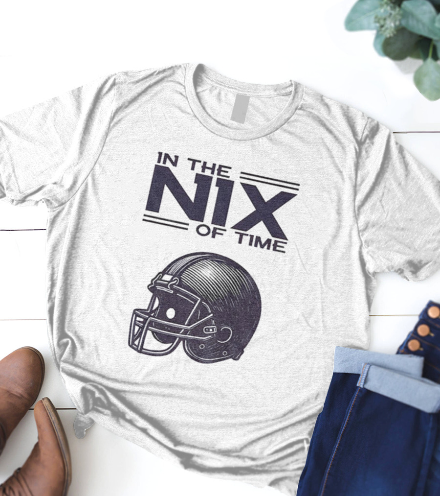In The Nix Of Time Bo Nix Denver Broncos Football Helmet T-Shirt