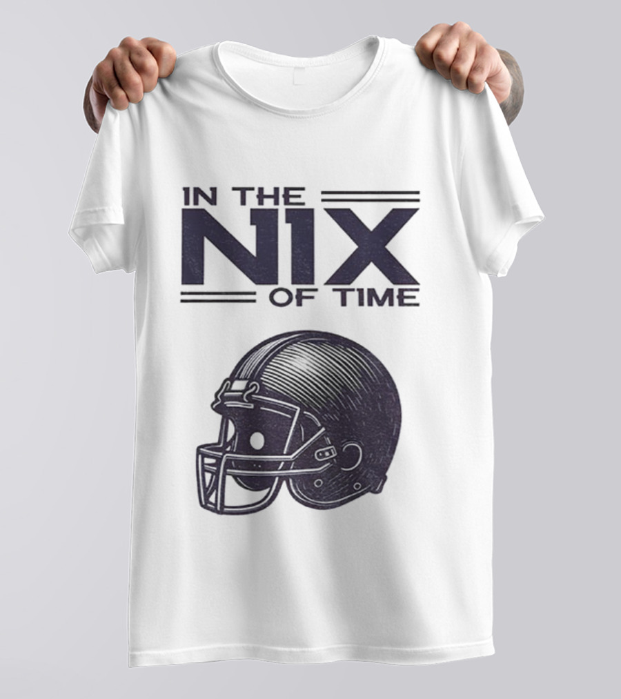 In The Nix Of Time Bo Nix Denver Broncos Football Helmet T-Shirt