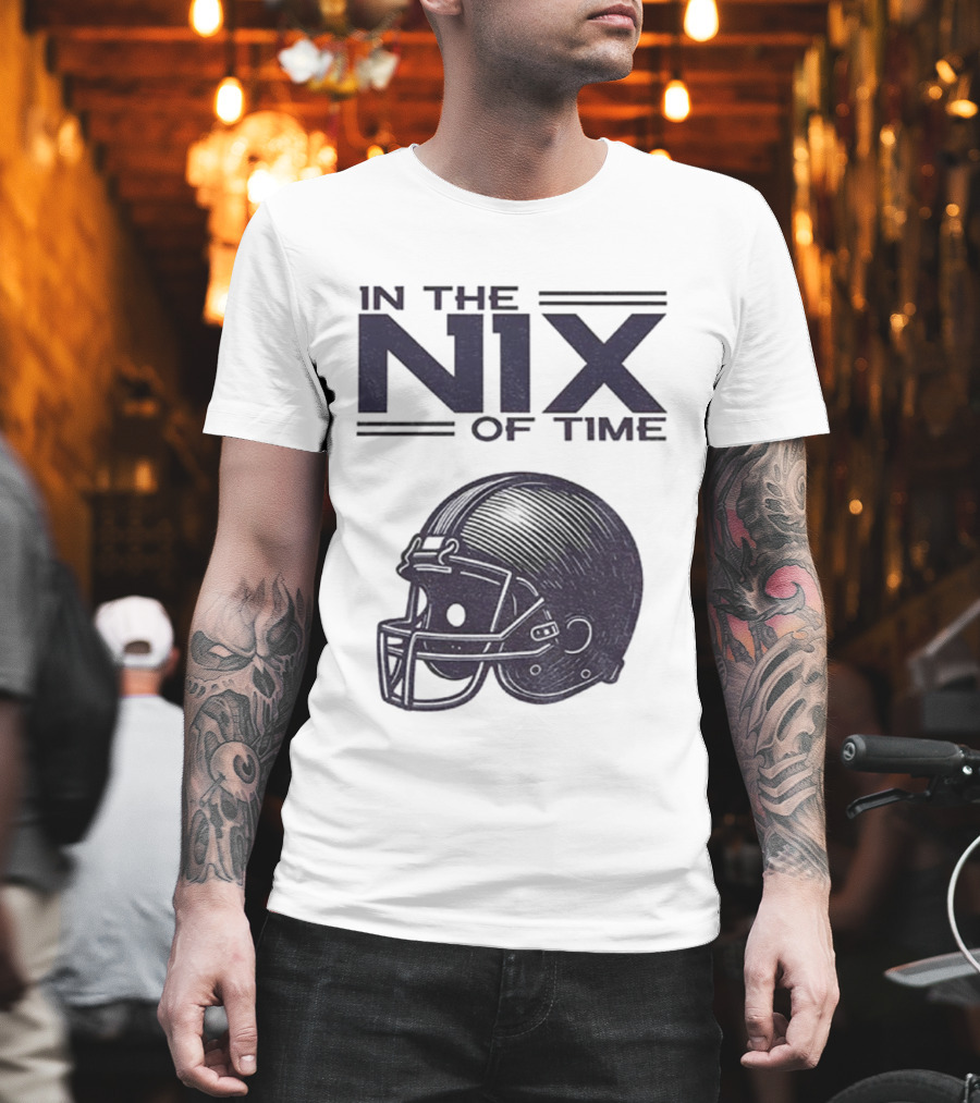 In The Nix Of Time Bo Nix Denver Broncos Football Helmet T-Shirt