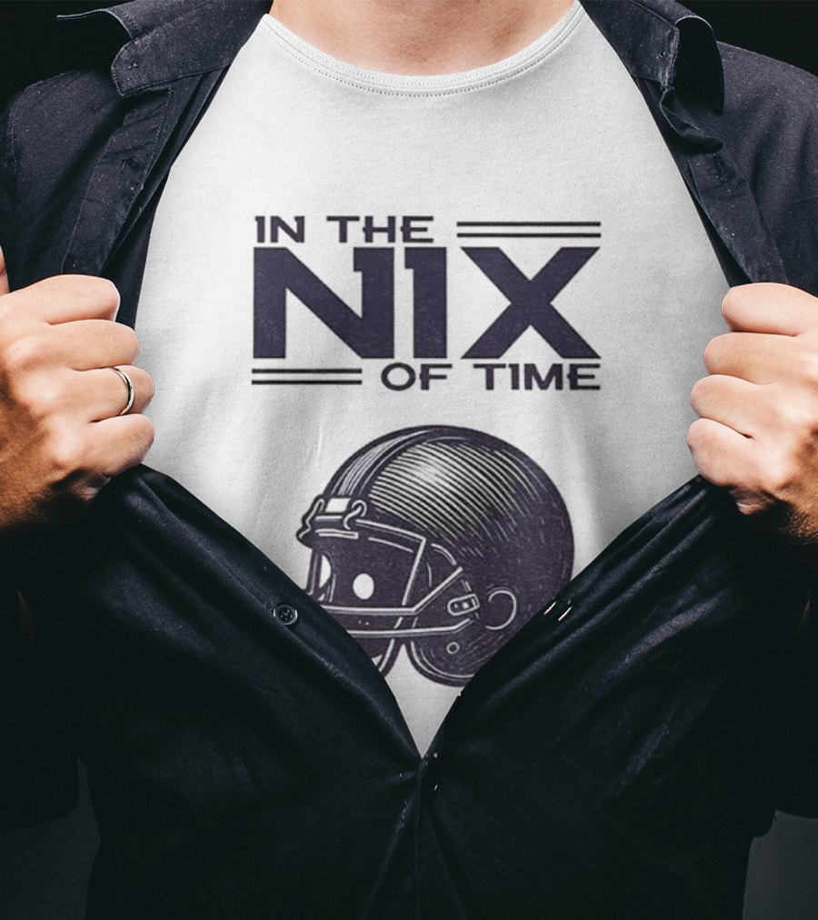 In The Nix Of Time Bo Nix Denver Broncos Football Helmet T-Shirt