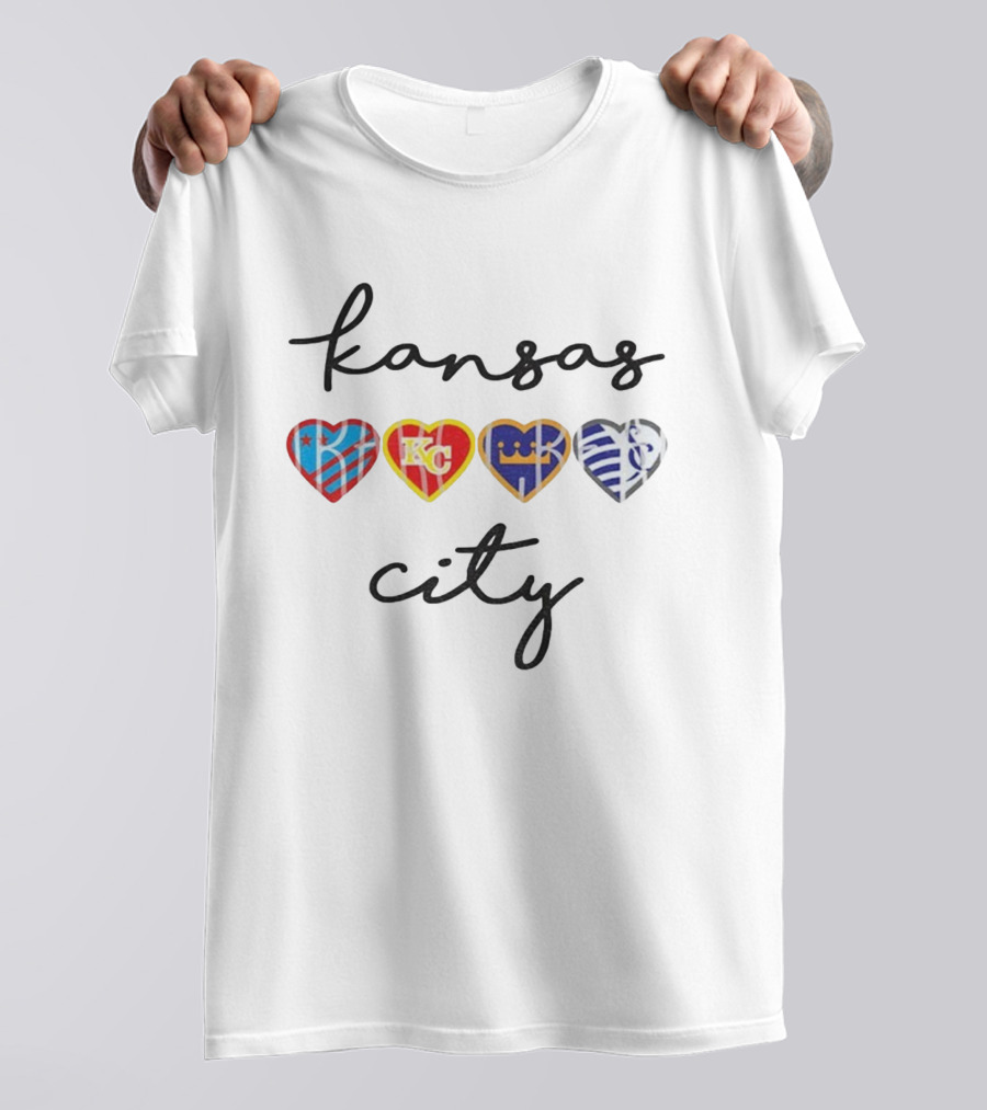 Kansas City Hearts KC Chiefs Royals Sporting Teams T-Shirt