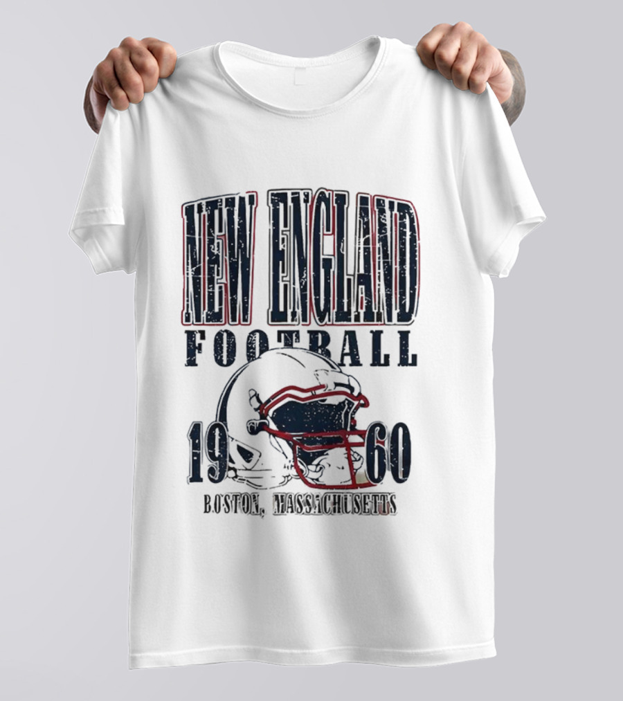 New England Football 1960 Boston Massachusetts Helmet T-Shirt
