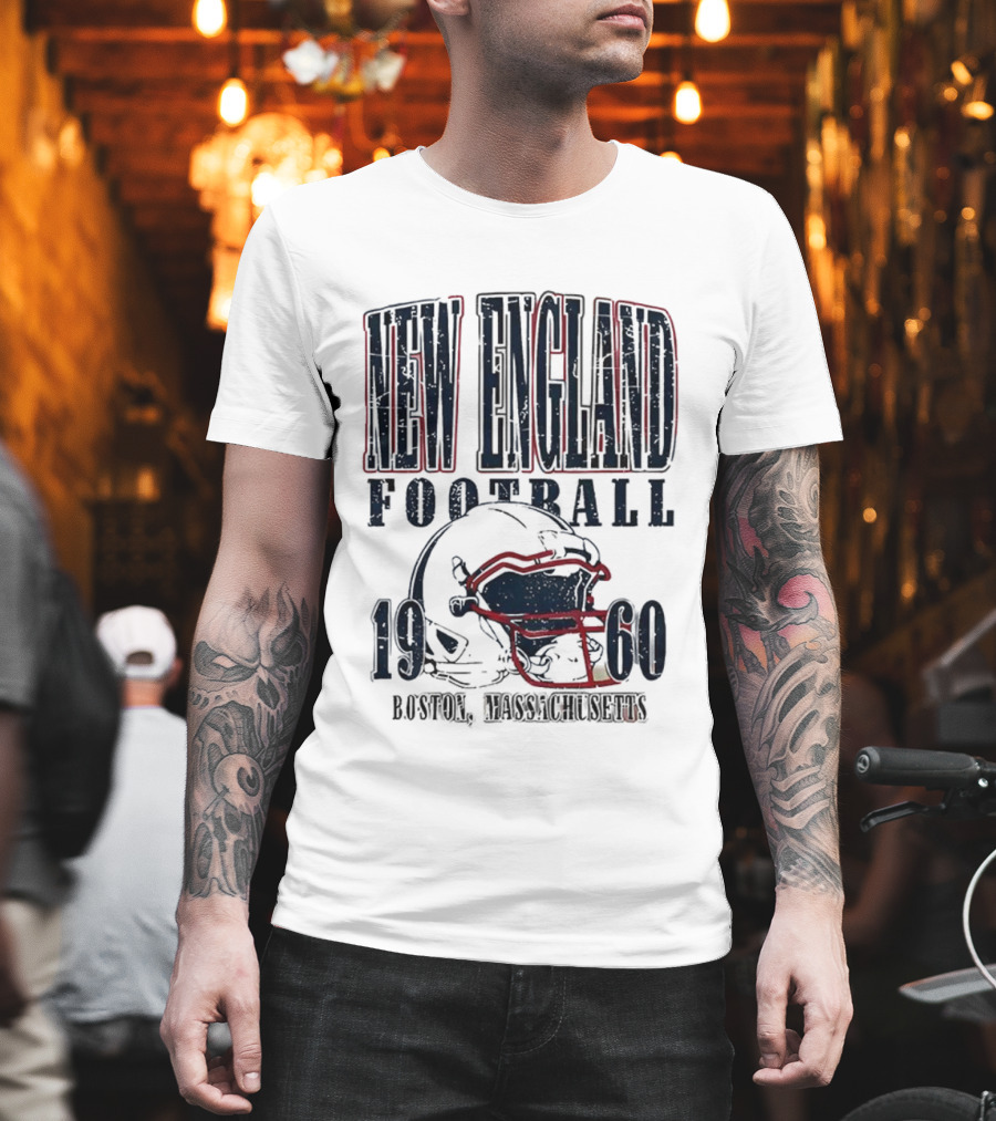 New England Football 1960 Boston Massachusetts Helmet T-Shirt