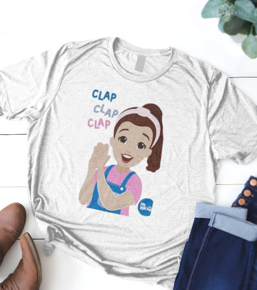 Ms Rachel Clap Clap Clap Cartoon Character Fun Educational Kids T-Shirt