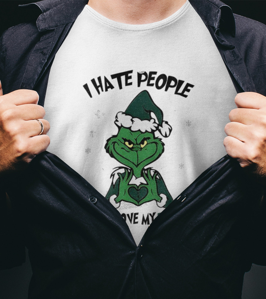 Philadelphia Football Grinch I Hate People But I Love My Eagles Christmas T-Shirt