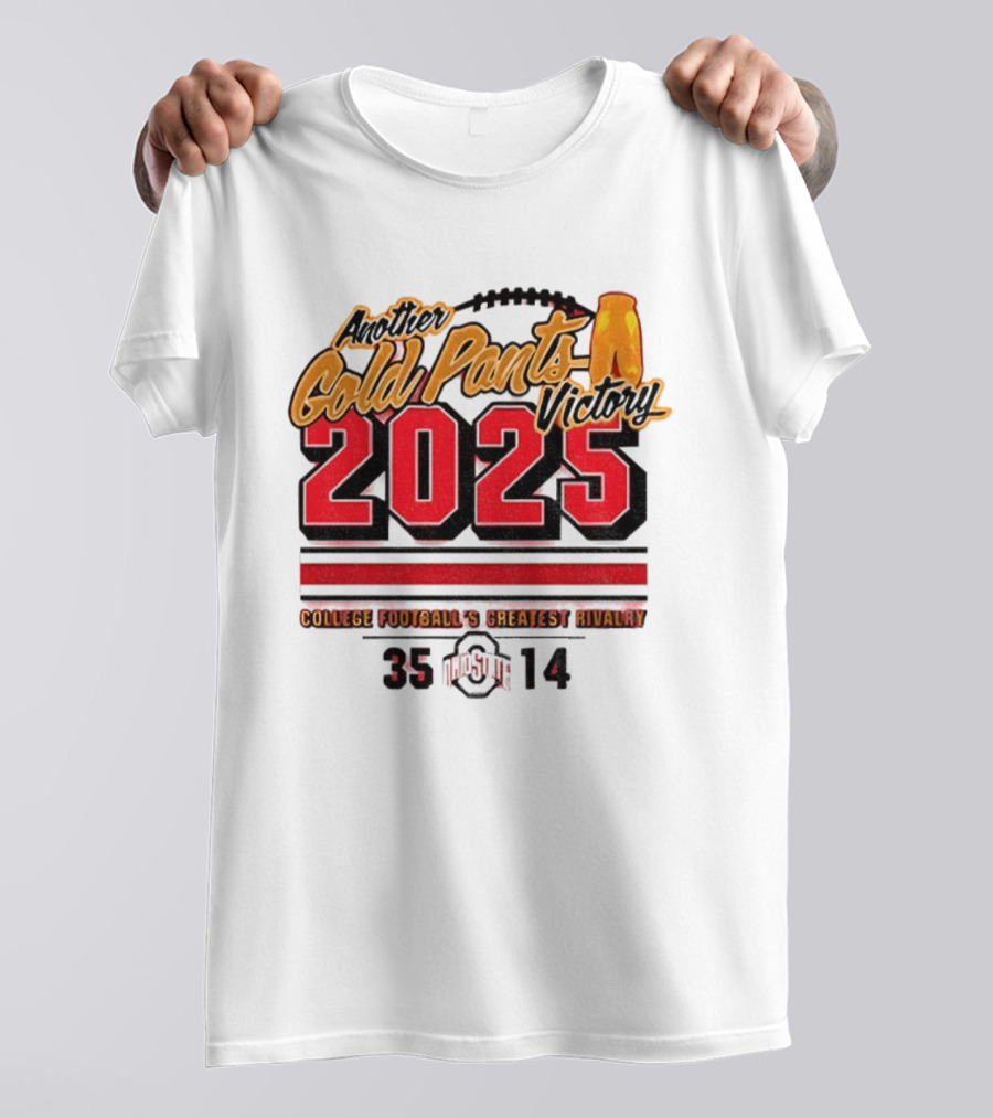 Ohio State Buckeyes 2025 Gold Pants Victory T-Shirt